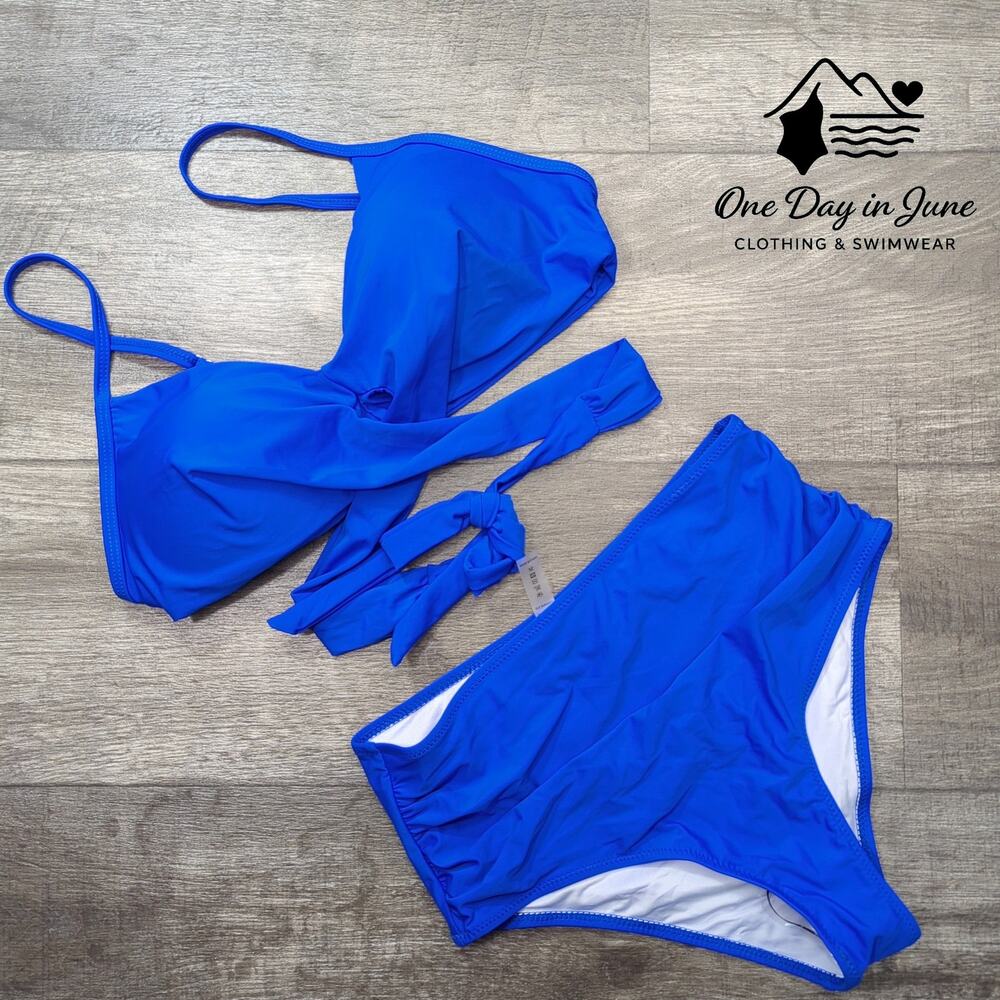 Charmleaks Cross Front Wrap Tie Bikini Swimsuit Size M